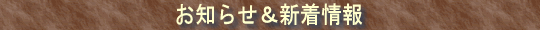 お知らせ&新着情報